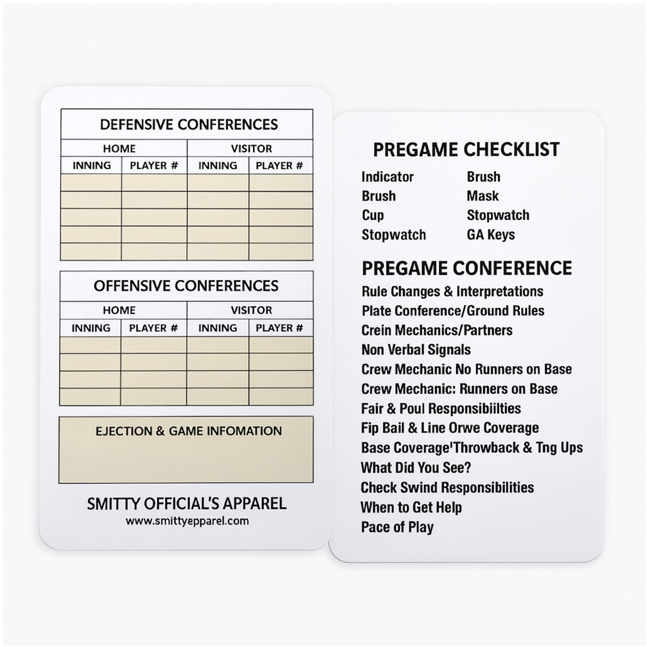 ACS538 Smitty Reusable Umpire Card