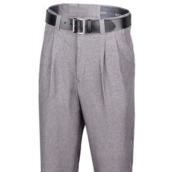 BBS367HG Tapered-Fit Lightweight Heather Grey Pleated Base Pants