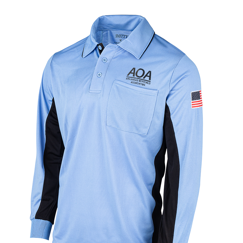 AOA Logo MLB Replica Sky Blue Long Sleeve Umpire Shirts