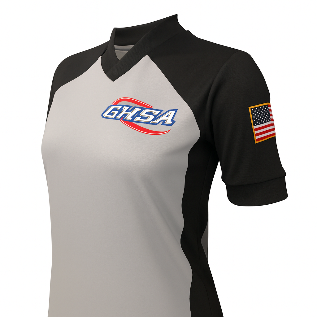 GHSA Logo Grey Basketball Referee V-Neck