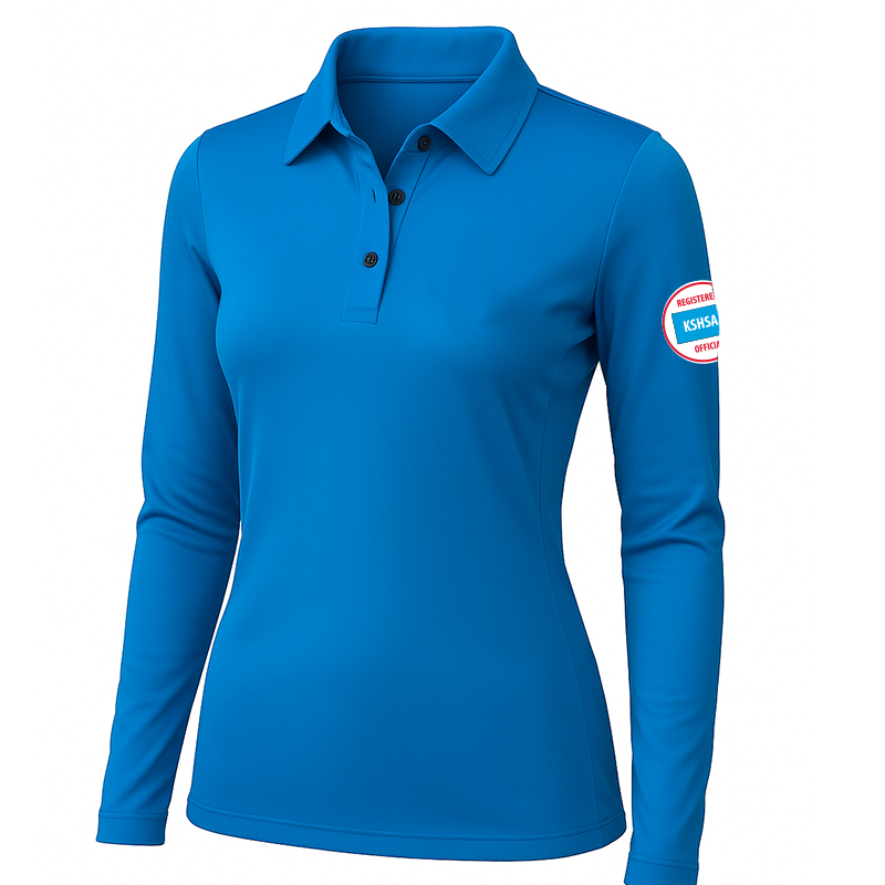 Kansas Logo Long Sleeve Blue Volleyball Shirt