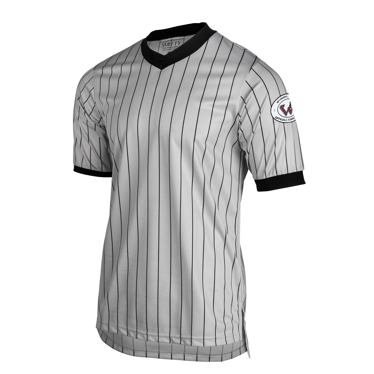 Wyoming WHSAA Logo Dye Sublimated Grey V-Neck