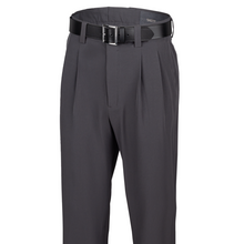 Charcoal 4-Way Stretch Pleated Pants w/ Expander Waistband