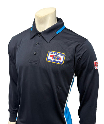 Nebraska NE-NHS Logo Men's Long Sleeve Softball Umpire Shirts
