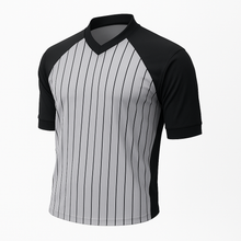 Grey Pin Stripe with Solid Black Sleeves