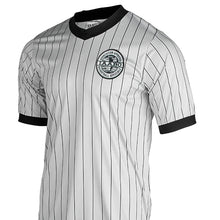 IAABO Logo Dye Sublimated Women's Grey Pin Stripe Referee Shirt w/ Flag Options