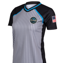 IAABO Board 4 Logo Dye Sublimated Women's Grey w/Black Raglan Like Sleeves