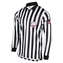 USA113MI Michigan MHSAA Logo 1" Stripe Lacrosse Long Sleeve Referee Shirt
