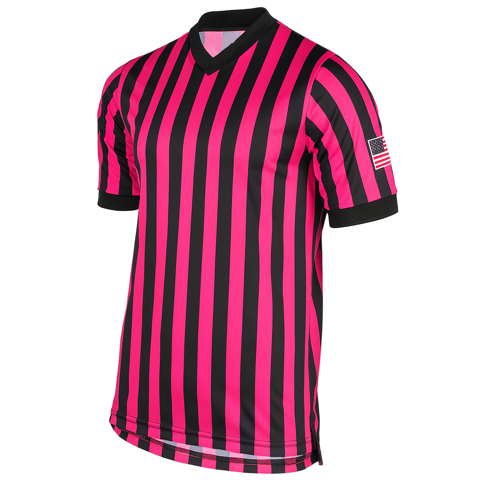 Dye-Sublimated 1" Stripe Pink V-Neck