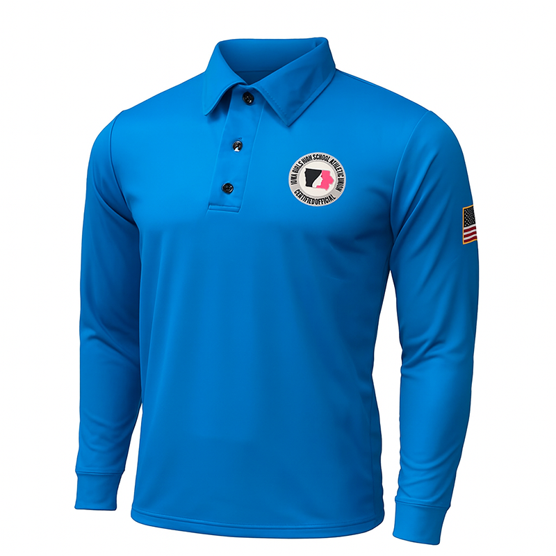 Iowa Girls - IGHSAU Sublimated Bright Blue Long Sleeve Volleyball Shirt