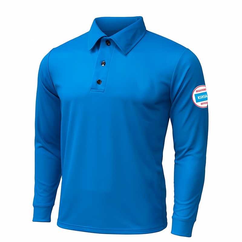 Kansas Logo Long Sleeve Blue Volleyball Shirt
