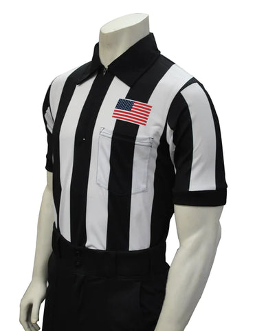 USA109- Smitty "Made in USA" -  Football Short Sleeve Shirt w/ USA Flag Above Pocket