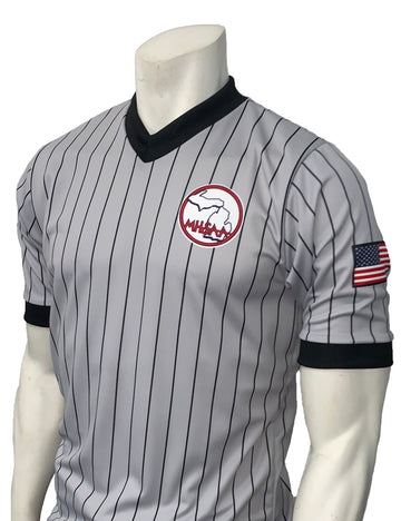 Michigan MHSAA Logo Dye Sublimated Men's Wrestling Grey Shirts