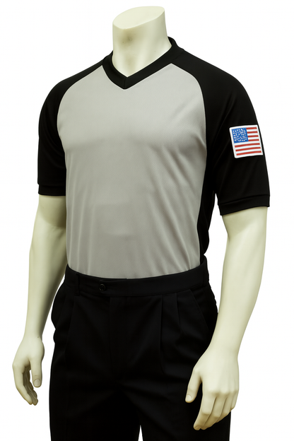 USA207 Smitty Dye Sublimated Grey Shirt with Solid Black Shoulders and Sleeves