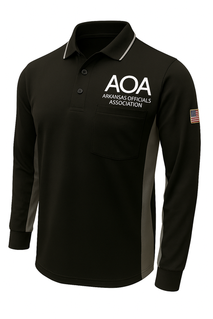 BBS315AR Arkansas AOA Logo MLB Replica Long Sleeve Umpire Shirts
