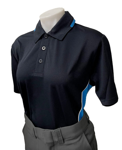 BBS346 - Women's "BODY FLEX" Smitty "NCAA SOFTBALL" Style Short Sleeve Umpire Shirts - Available in Midnight Navy/Bright Blue or Bright Blue/Midnight Navy