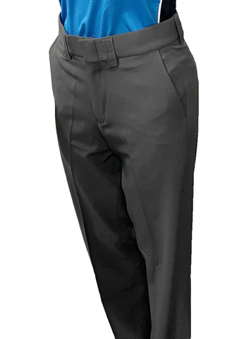 BBS361CH- "NEW" Women's Smitty "4-Way Stretch" FLAT FRONT PLATE PANTS with SLASH POCKETS "NON-EXPANDER"- Charcoal Grey