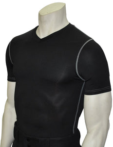 BKS411-Smitty Black Compression Short Sleeve V-Neck Shirt