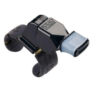 F40FINGER CMG - Fox 40 Black Plastic Finger Whistle w/ Cushion Mouth Grip