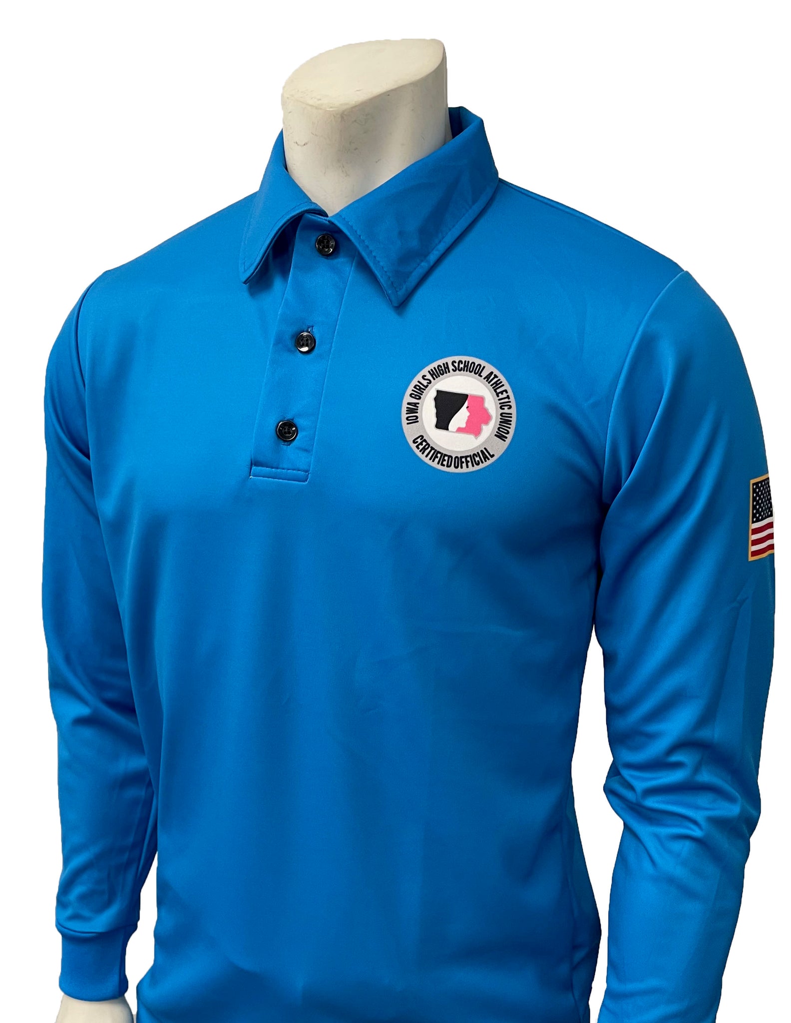 USA401IGU-BB - Smitty "Made in USA" - IGHSAU Men's Long Sleeve "BRIGHT BLUE" Volleyball Shirt
