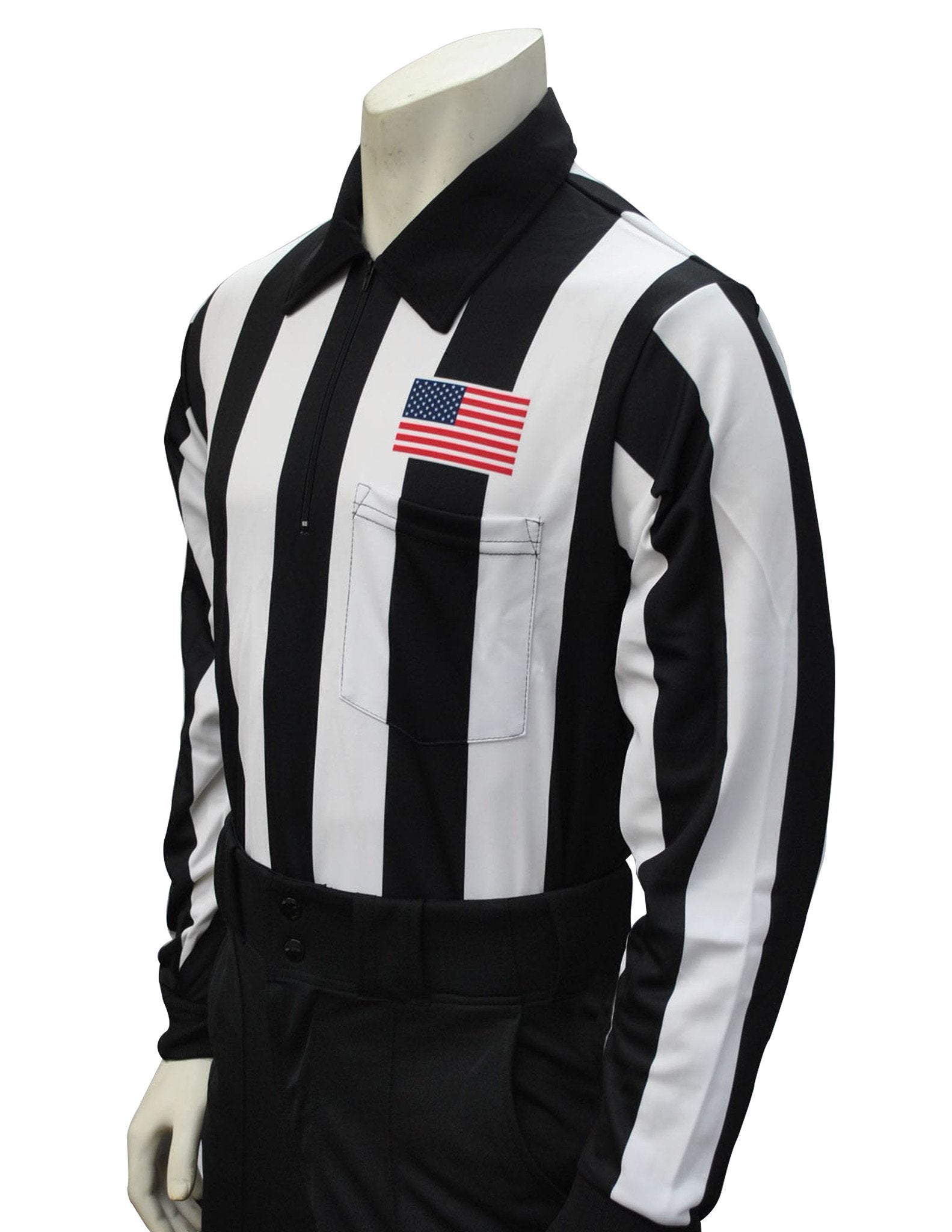 USA110 - Smitty "Made in USA" -  Football Long Sleeve Shirt w/ Flag Above Pocket