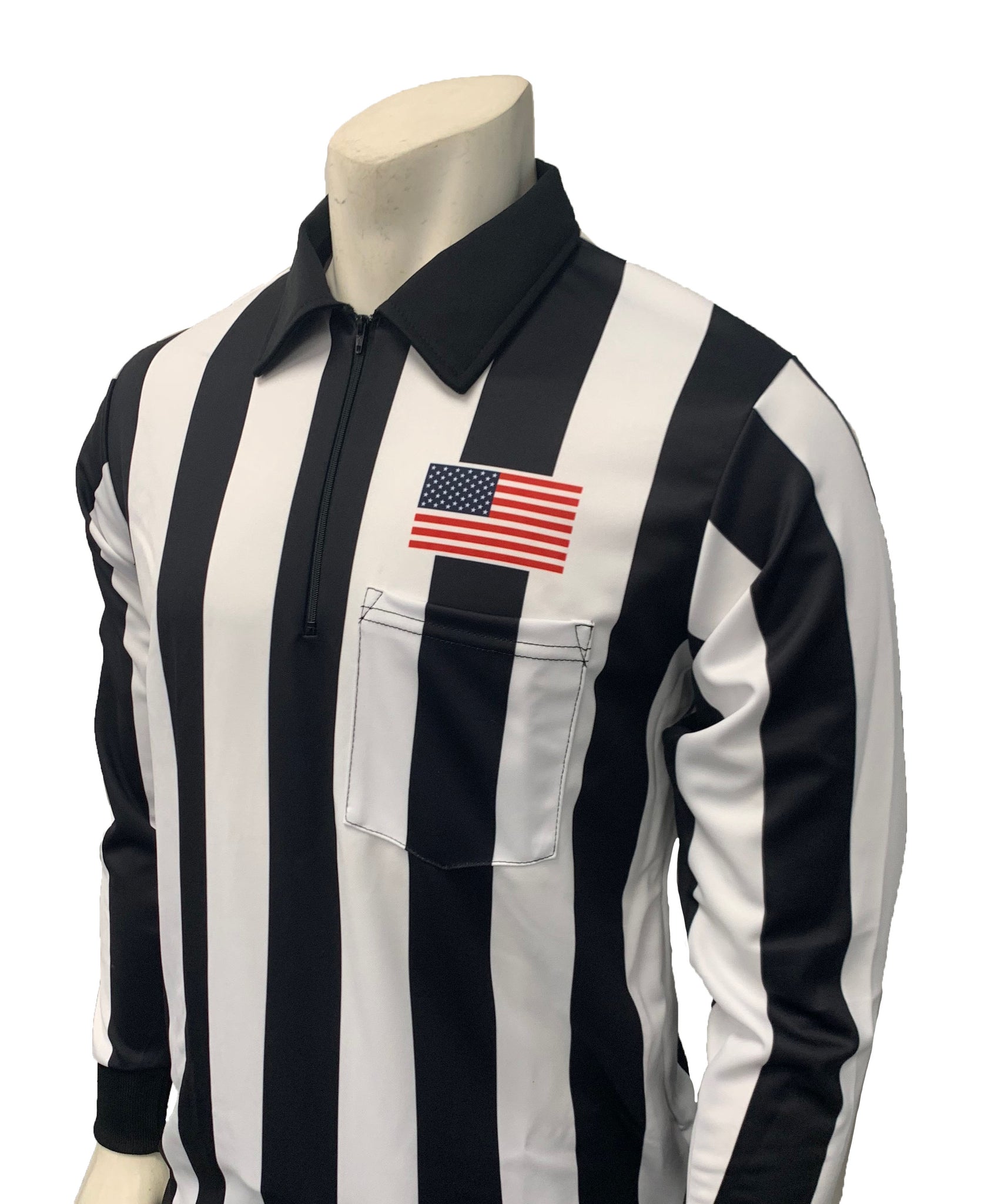 USA118 - Smitty "Made in USA" - Dye Sub Football Long Sleeve Shirt w/ Flag Above Pocket
