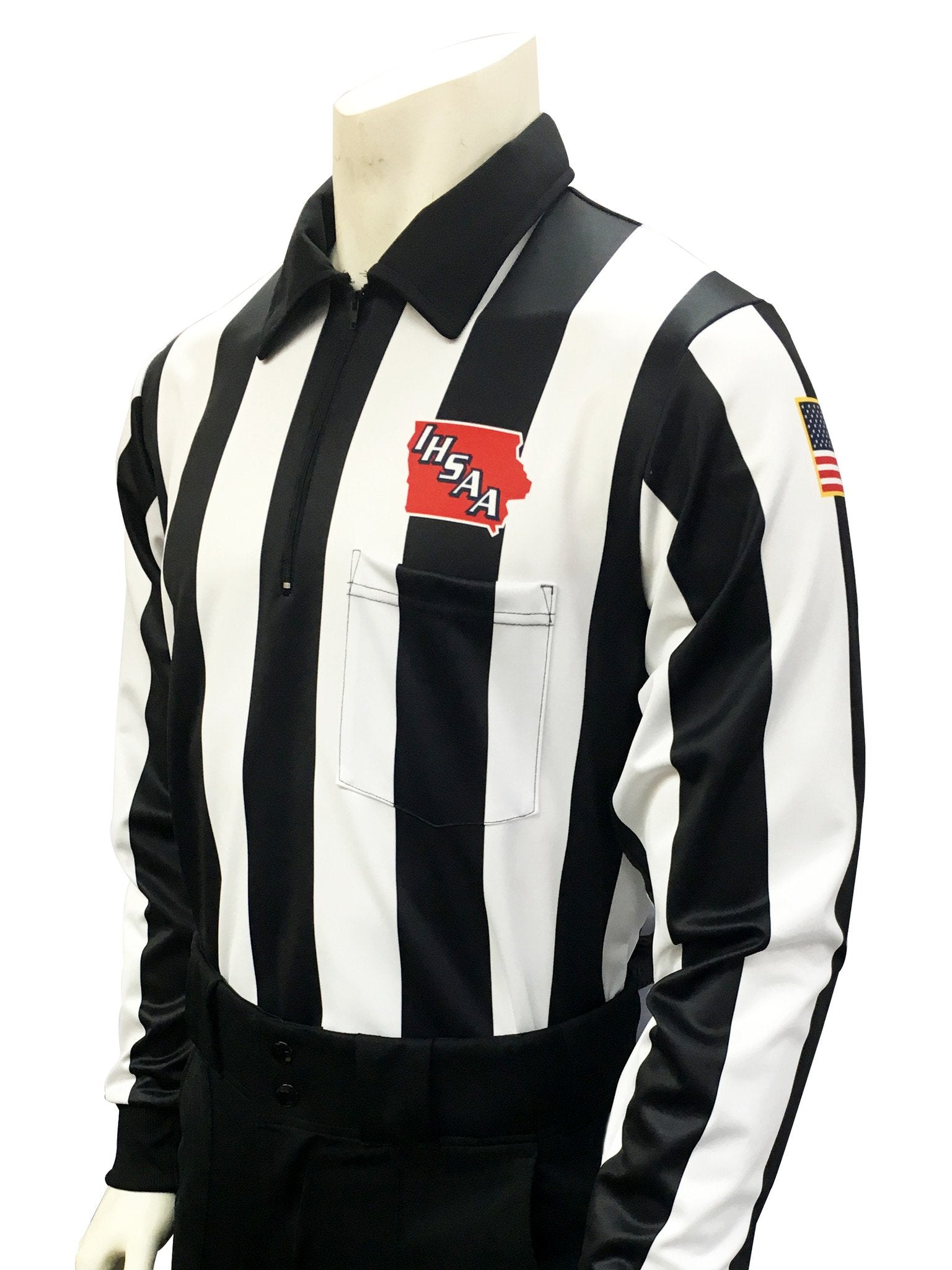 USA730225IA - Smitty "Made in USA" - Dye Sub Iowa Football Foul Weather Water Resistant Long Sleeve Shirt 2.25inch Stripe