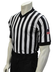 USA201-607 - Smitty "Made in USA" - "BODY FLEX" Men's Basketball V-Neck Shirt w/ Side Panel - With USA Flag