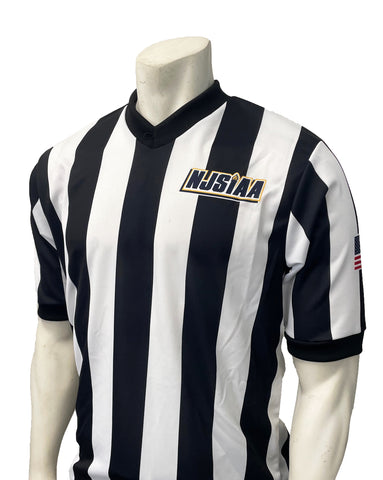 I237NJ - Smitty "Made in USA" - IAABO - NJSIAA Men's Basketball 2 1/4" Stripe Short Sleeve Shirt