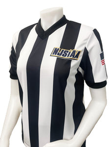 I239NJ - Smitty "Made in USA" - IAABO - NJSIAA Women's Basketball 2 1/4" Stripe Short Sleeve Shirt