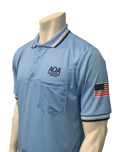 USA300AR-PB - Smitty "Made in USA" - "AOA" Short Sleeve Powder Blue Umpire Shirt