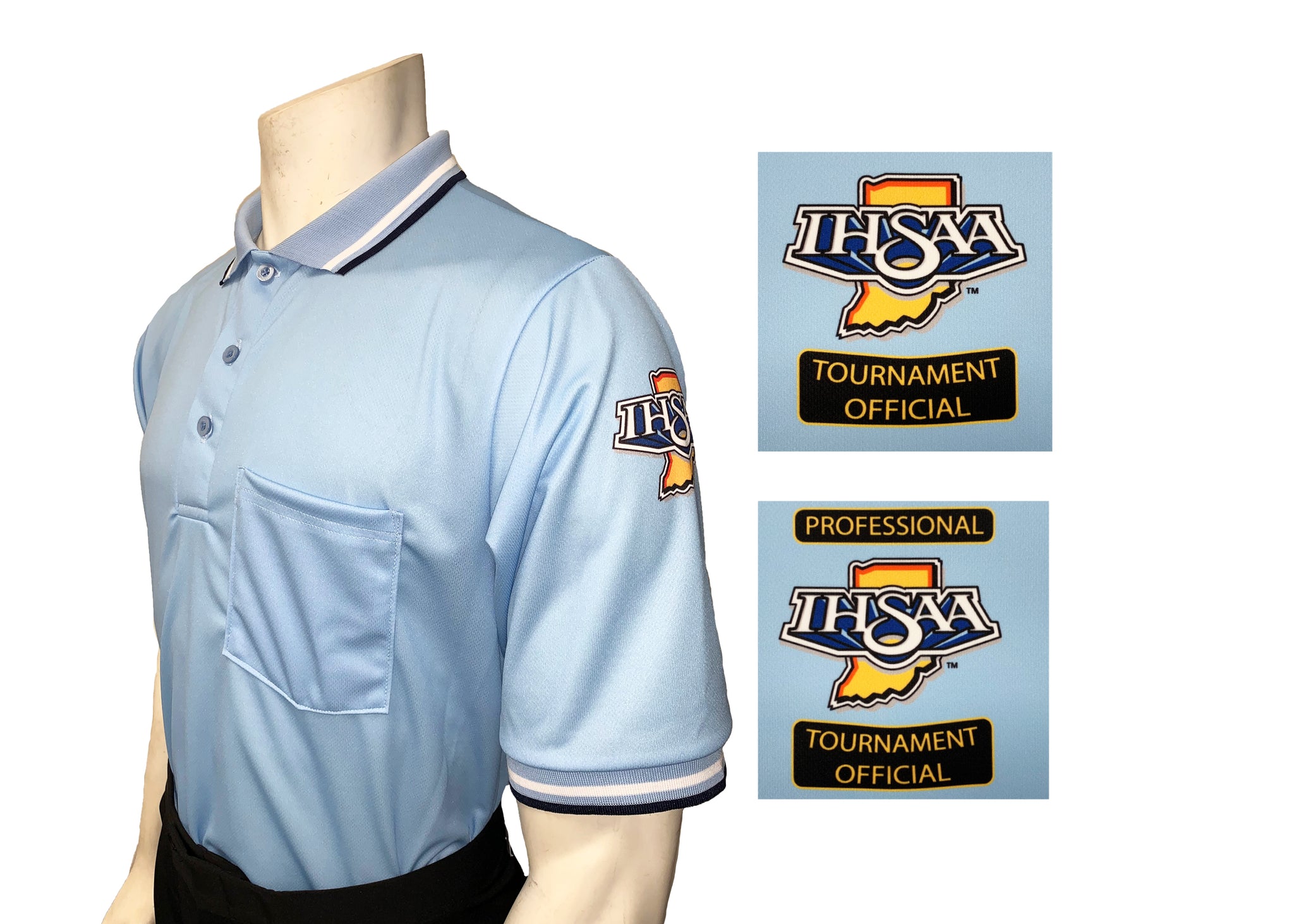 USA300IN-PB - Smitty "Made in USA" - IHSAA Short Sleeve Powder Blue Umpire Shirt