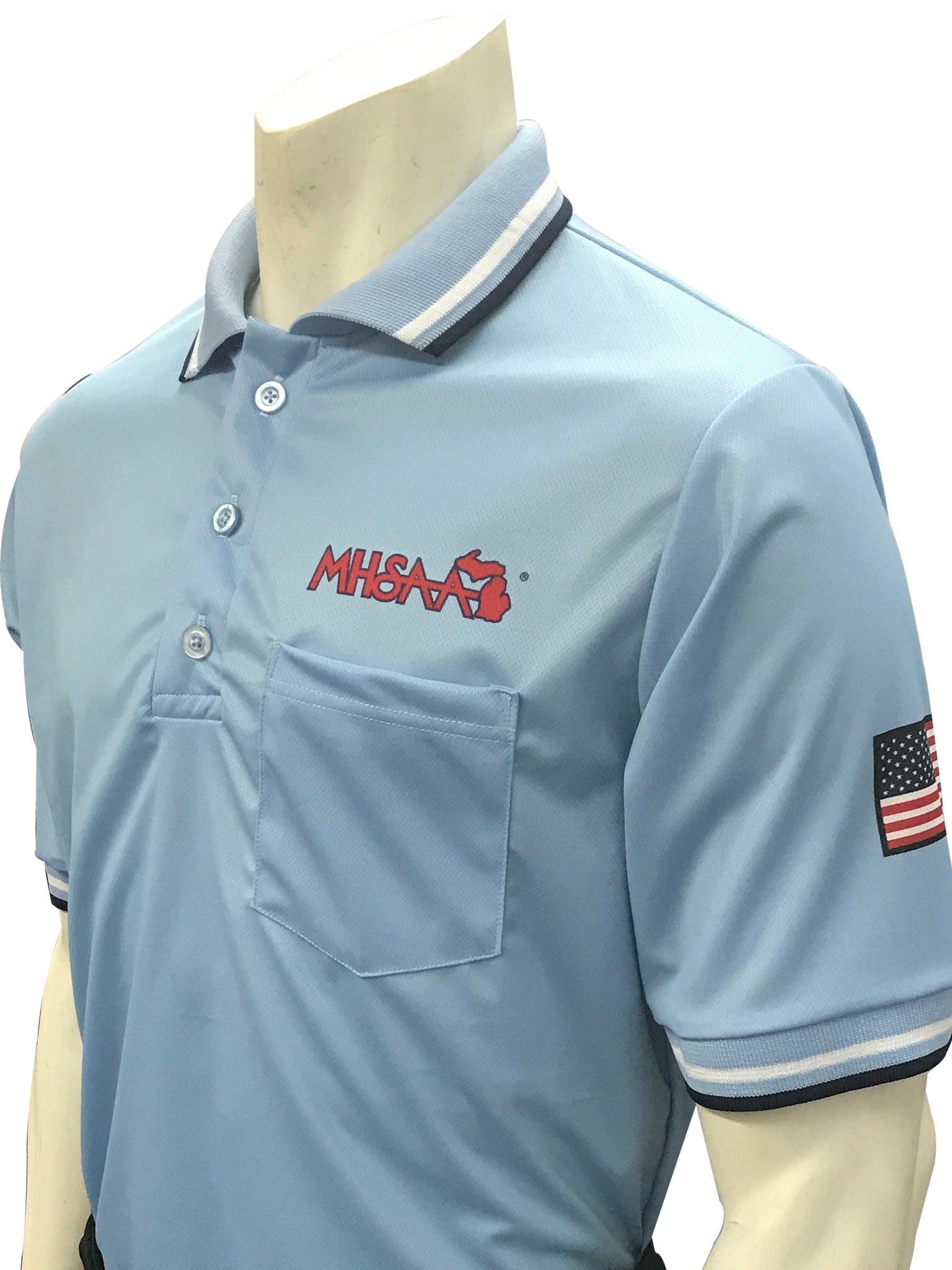 USA300MI - Smitty "Made in USA" - Ump Shirt Logo Above Pocket Powder Blue