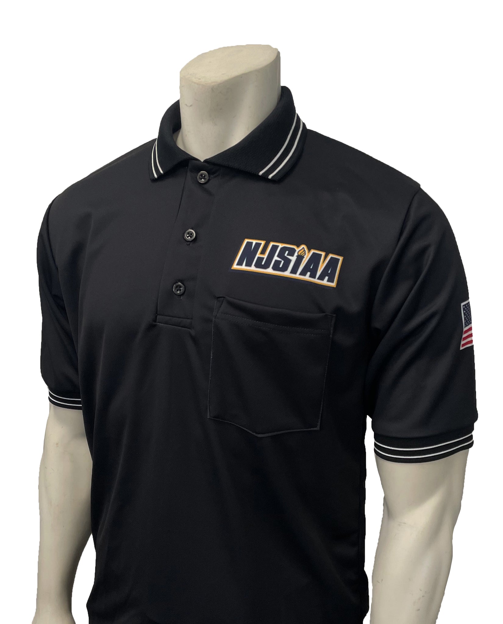 USA300NJ-BLK - Smitty "Made in USA" - NJSIAA Men's Baseball/Softball Umpire Short Sleeve Shirt - Black