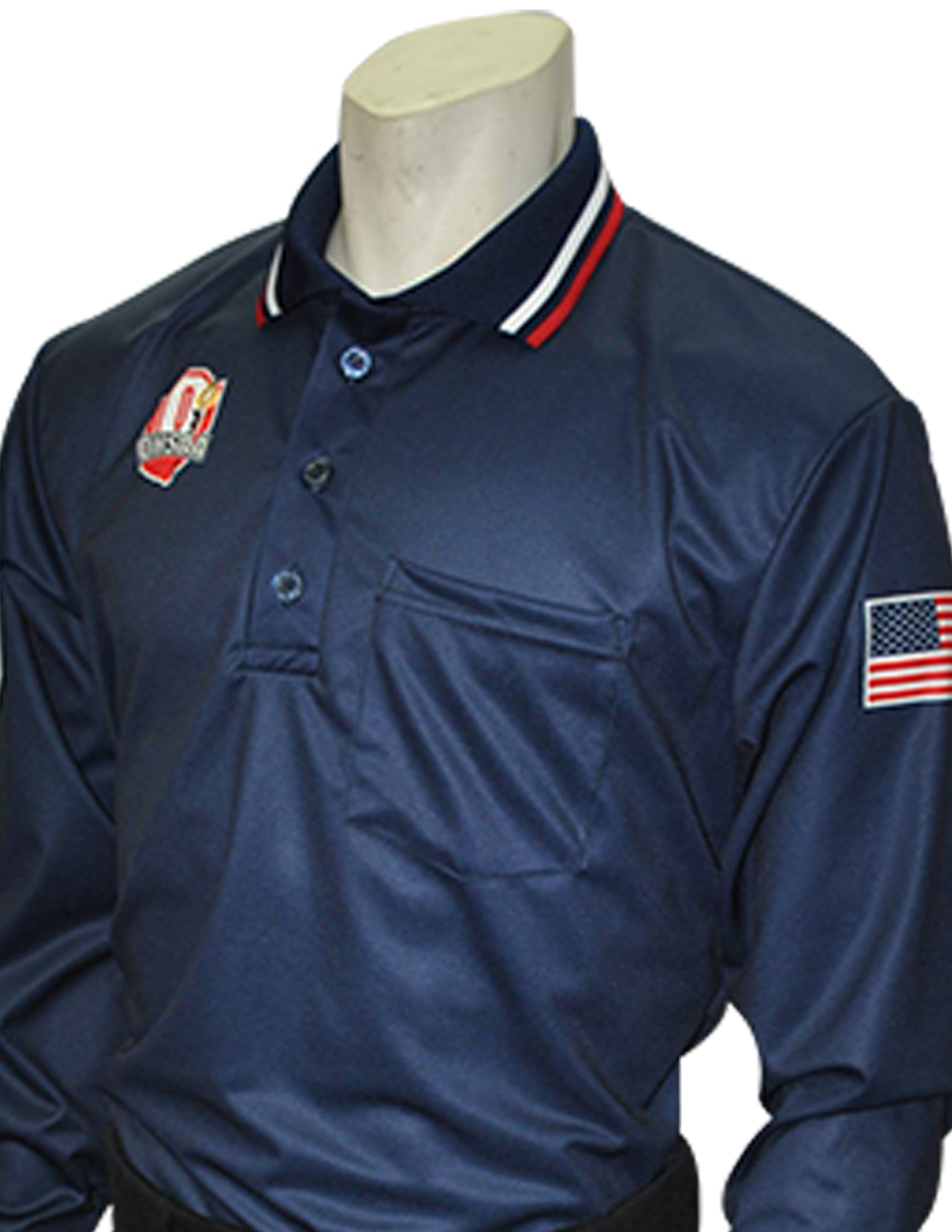 USA301 OH - Smitty "Made in USA" - "OHSAA" Long Sleeve Baseball Ump Shirt Navy