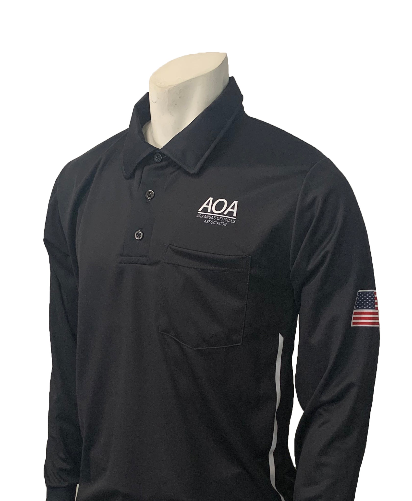 USA311AR-BK - Smitty "Made in USA" - "AOA" Long Sleeve Black Umpire Shirt