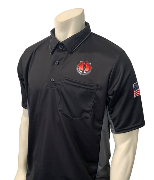 USA312OK-BK/CG - Smitty "Made in USA" - "OSSAA" Short Sleeve Black/Charcoal Grey Baseball Umpire Shirt