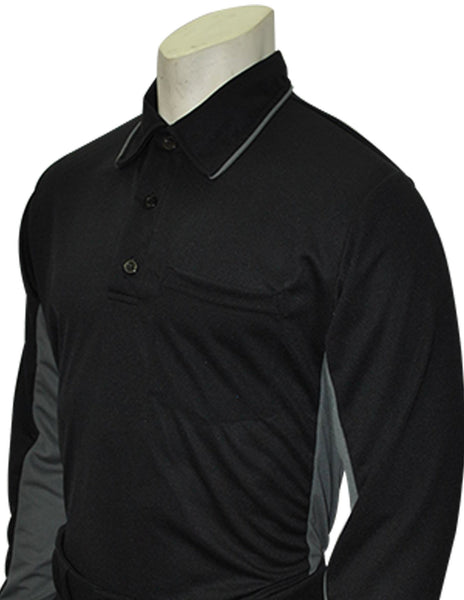 USA313 - Smitty "Made in USA" - Major League Style Umpire Long Sleeve Shirt - Available in Black/Charcoal and Sky Blue/Black