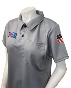 USA433TASO-GRY - Smitty "Made in USA" - "TASO" GREY Women's Volleyball Short Sleeve Shirt w/Pocket