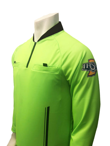 USA901IN-FG- Smitty "Made in USA" - "PERFORMANCE MESH" "IHSAA" Florescent Green Long Sleeve Soccer Shirt