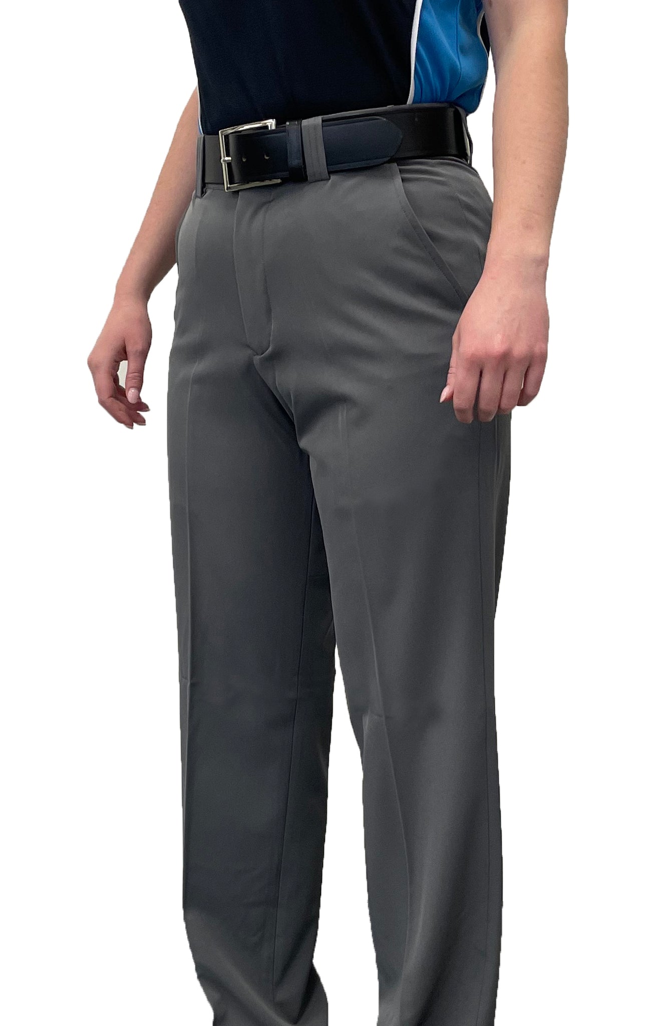 BBS361HG - "NEW" Women's Smitty "4-Way Stretch" FLAT FRONT PLATE PANTS with SLASH POCKETS "NON-EXPANDER"- HEATHER GREY